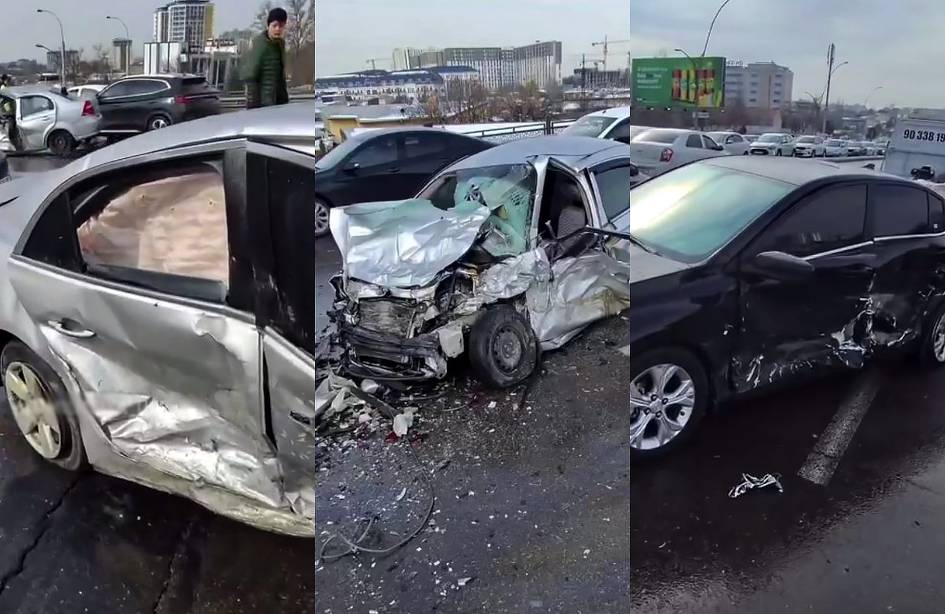 Toshkentda to‘rtta avtomobil to‘qnashdi